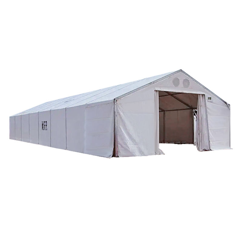 IFRC/ICRC/WFP/IOM Standard 10x32m holdbart fleksibelt lagringstelt Mobile Storage Units (MSU)
