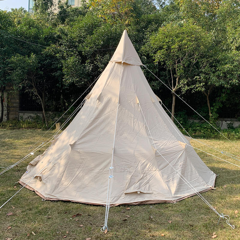 4 meter enkel stang Tipi Family Camping Canvas telt