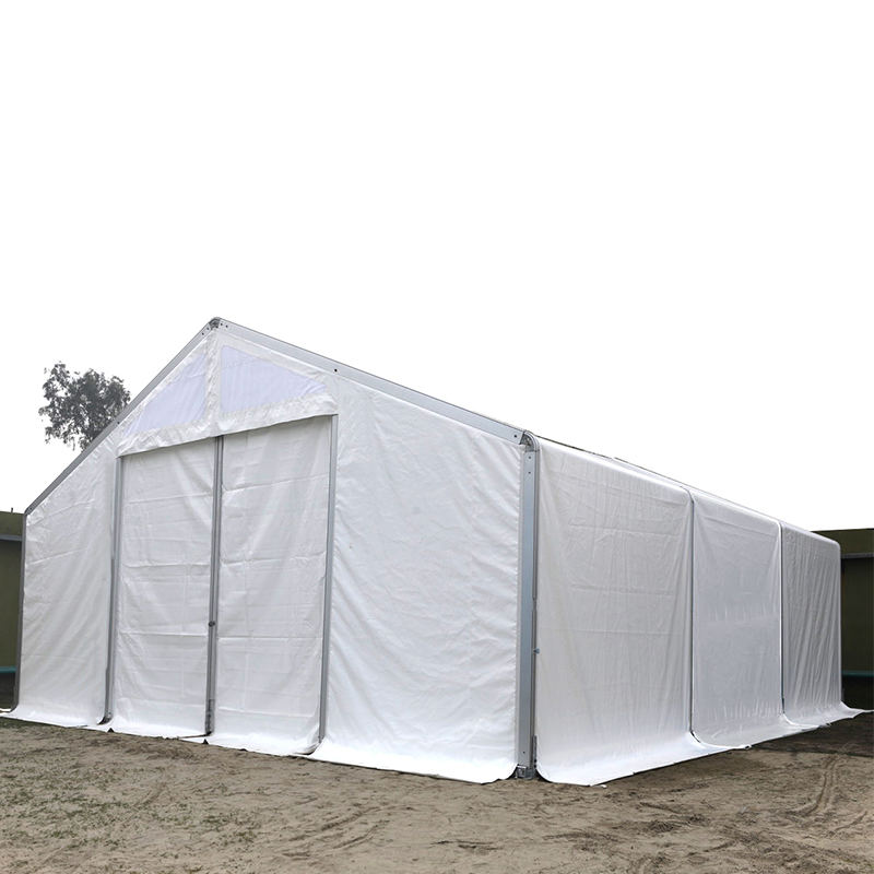 IFRC/ICRC/WFP/IOM standard brannhemmende UV-bestandig 10x24m telt mobile lagringsenheter (MSU)