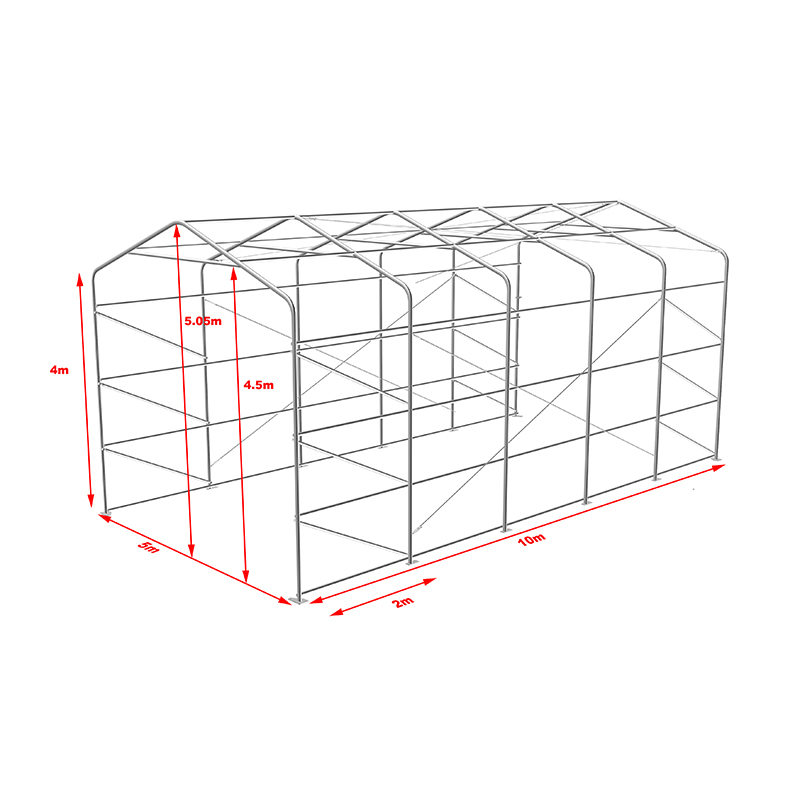 5X10 4m Sidehøyde Utendørs Lager Lagertelt Fleksibel Stor Garasje