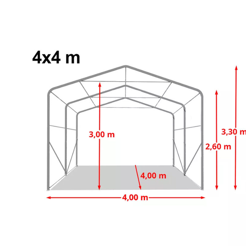 4x4m-2,6m beiteskygge ly Heavy Duty Utendørs lagringsbod Corral Shelter