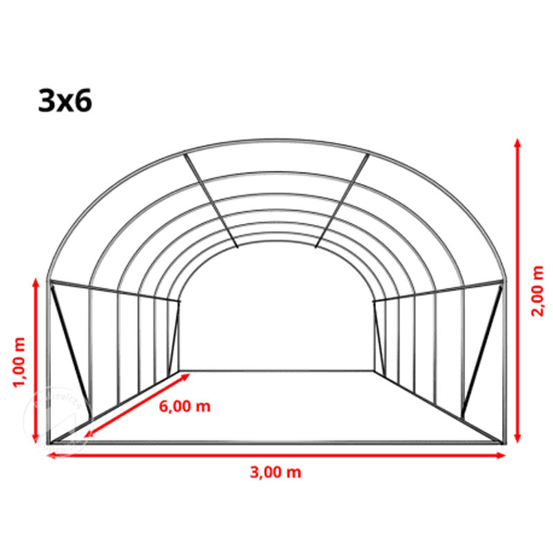 3x6x2m Weatherguard Round Top Drivhus & Polytunnel