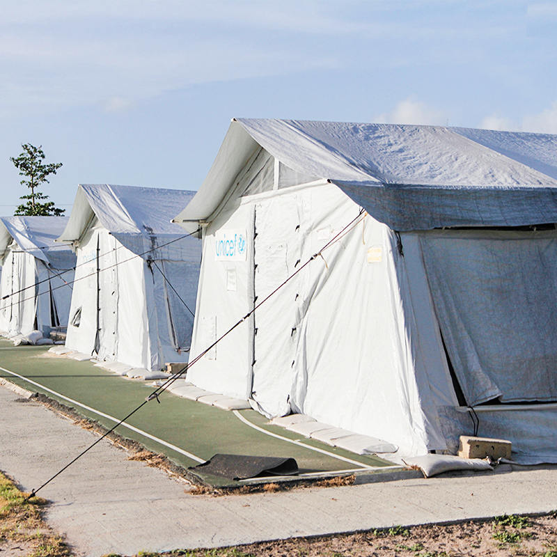 UNICEF standard 72m² multifunksjonelt hubtelt brukt til oppbevaring, sykehus, apotek, skole, kontor