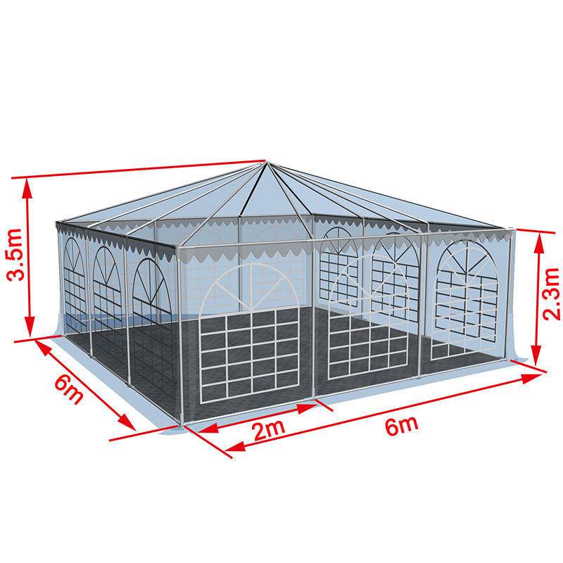 6x6-2,3m Pagoda Marquee PVC Pop Up Baldakin telt