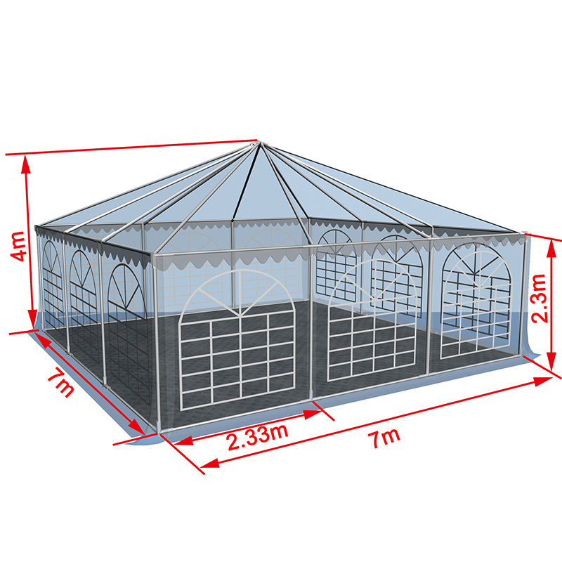7x7-2,3m Heavy Duty Gazebo Pagoda Marquee Portable Pavilion Telt