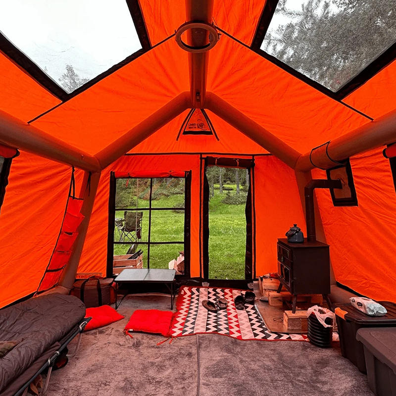 8-10 personer fire sesonger glamour Brannsikkert og antibakterielt oppblåsbart campingtelt