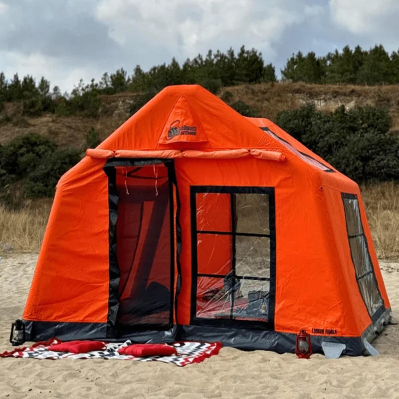 8-10 personer fire sesonger glamour Brannsikkert og antibakterielt oppblåsbart campingtelt