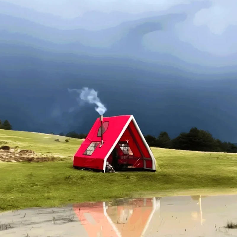 8-10 personer fire sesonger vanntett oppblåsbart lufttelt for camping