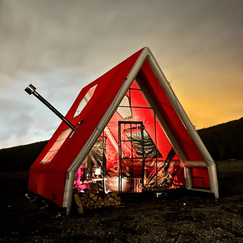 8-10 personer fire sesonger vanntett oppblåsbart lufttelt for camping