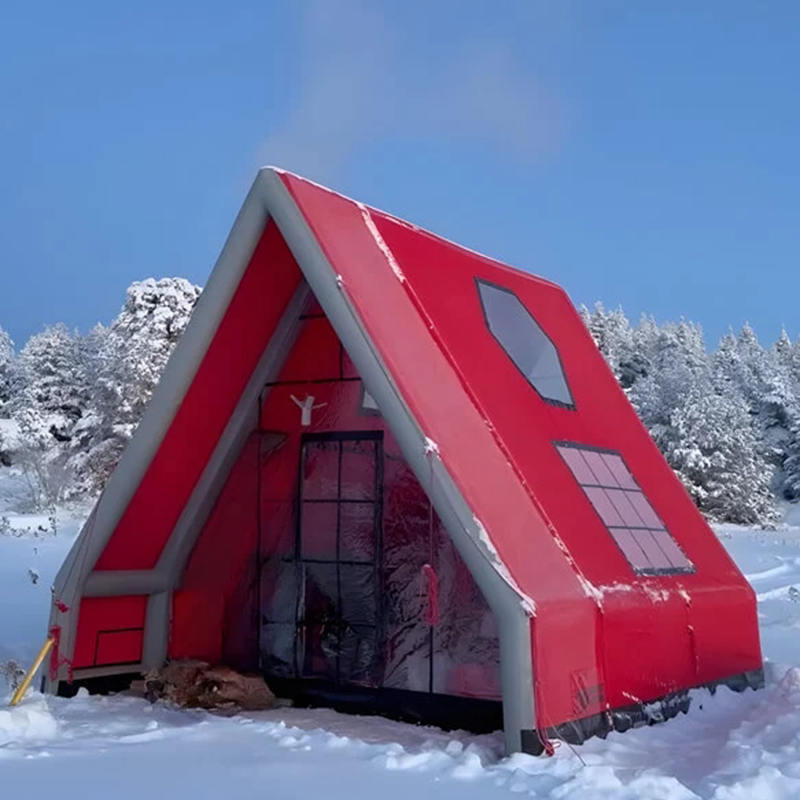 8-10 personer fire sesonger vanntett oppblåsbart lufttelt for camping