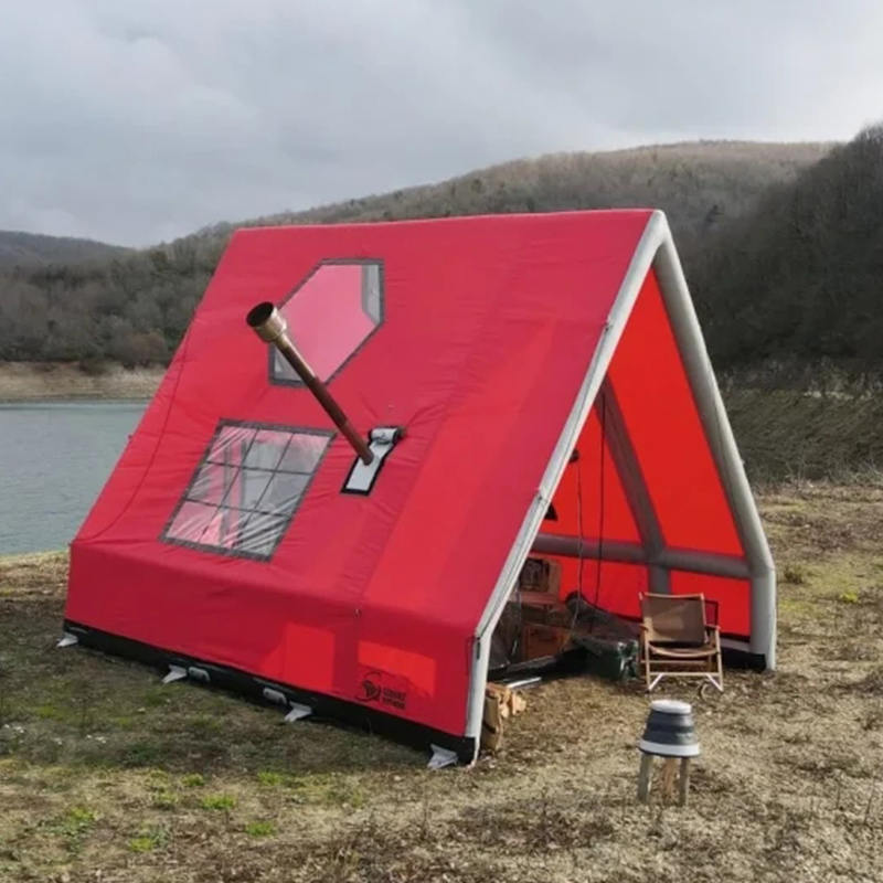 8-10 personer fire sesonger vanntett oppblåsbart lufttelt for camping