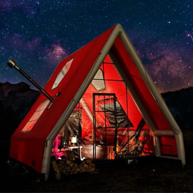 8-10 personer fire sesonger vanntett oppblåsbart lufttelt for camping