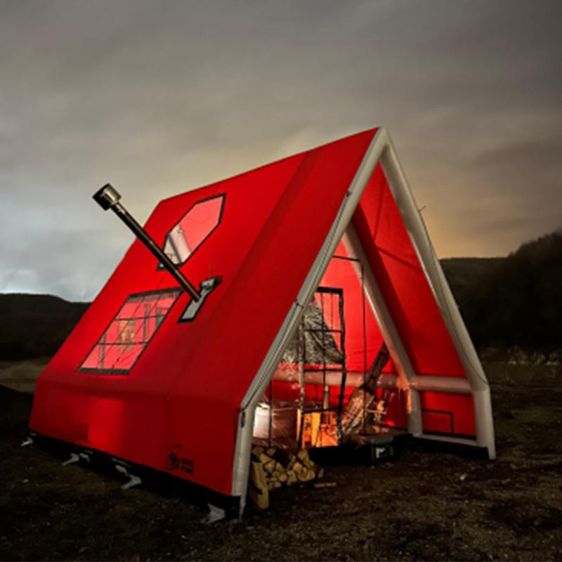 8-10 personer fire sesonger vanntett oppblåsbart lufttelt for camping