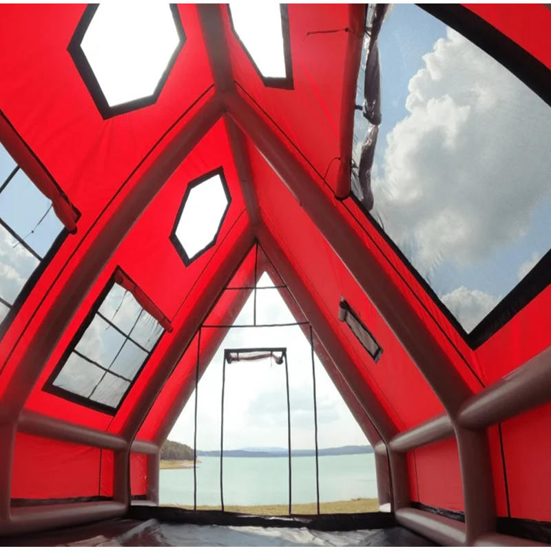 8-10 personer fire sesonger vanntett oppblåsbart lufttelt for camping